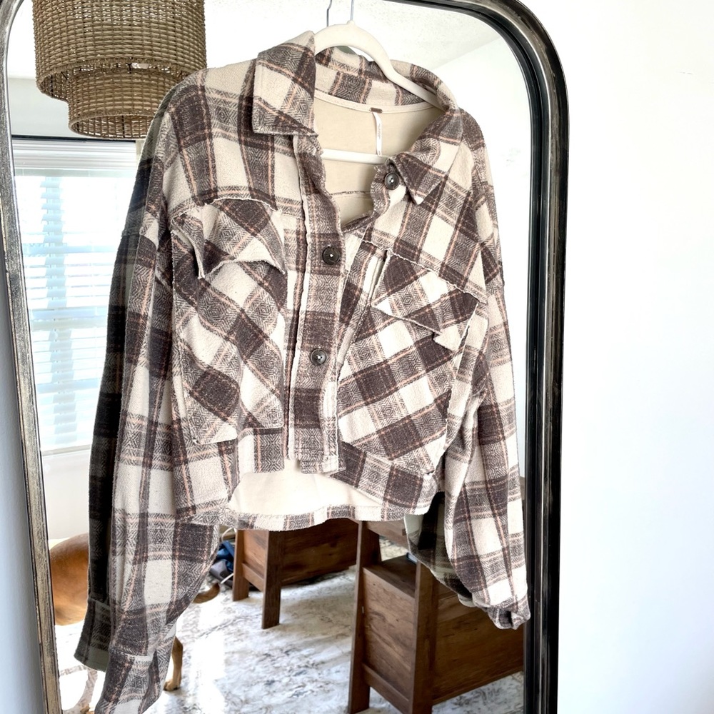 Free People Cropped Flannel